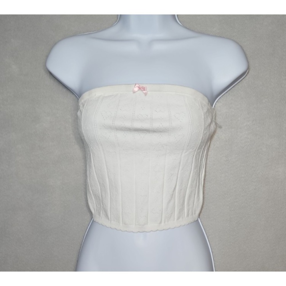 Beverly & Beck Womens White Strapless Corset Style Tube Top Size Small NWOT